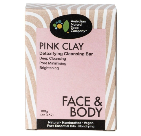Pink clay face and body soap