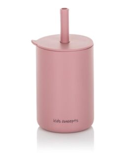 Silicone sippy cup dusty pink