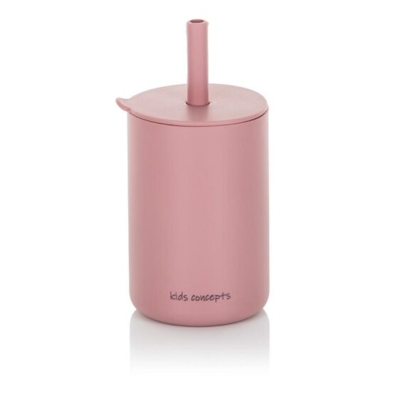 Silicone sippy cup dusty pink