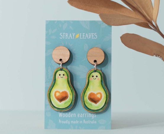 Avocado earrings Stray Leaves